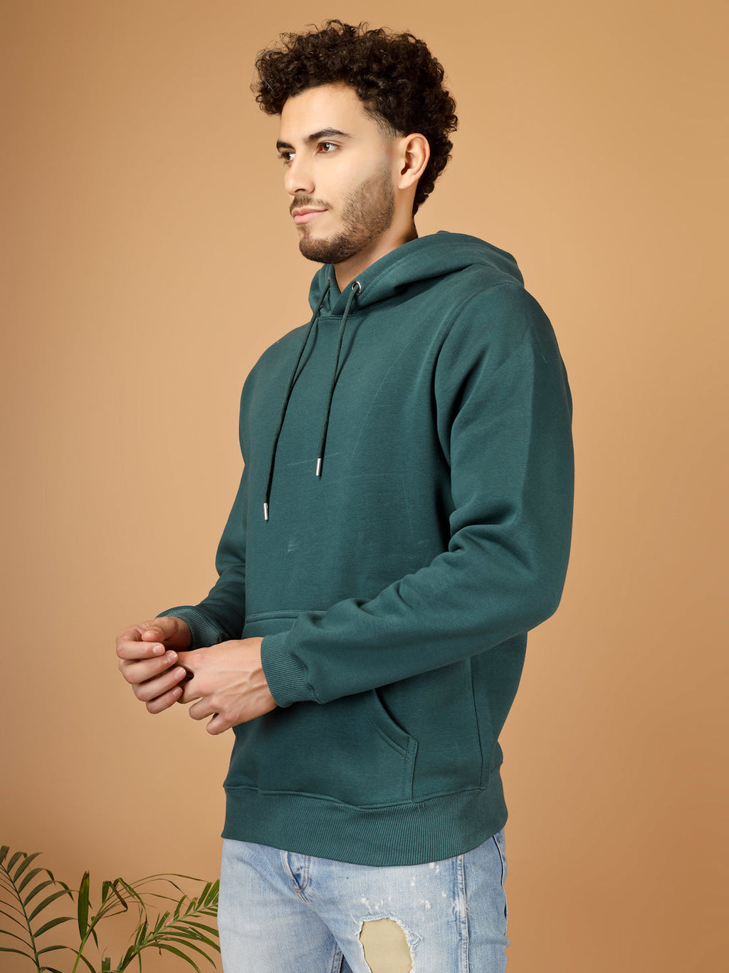 Solid Winter Hoodie – Men | Sea Green | Warm & Stylish Pullover Sweatshirt