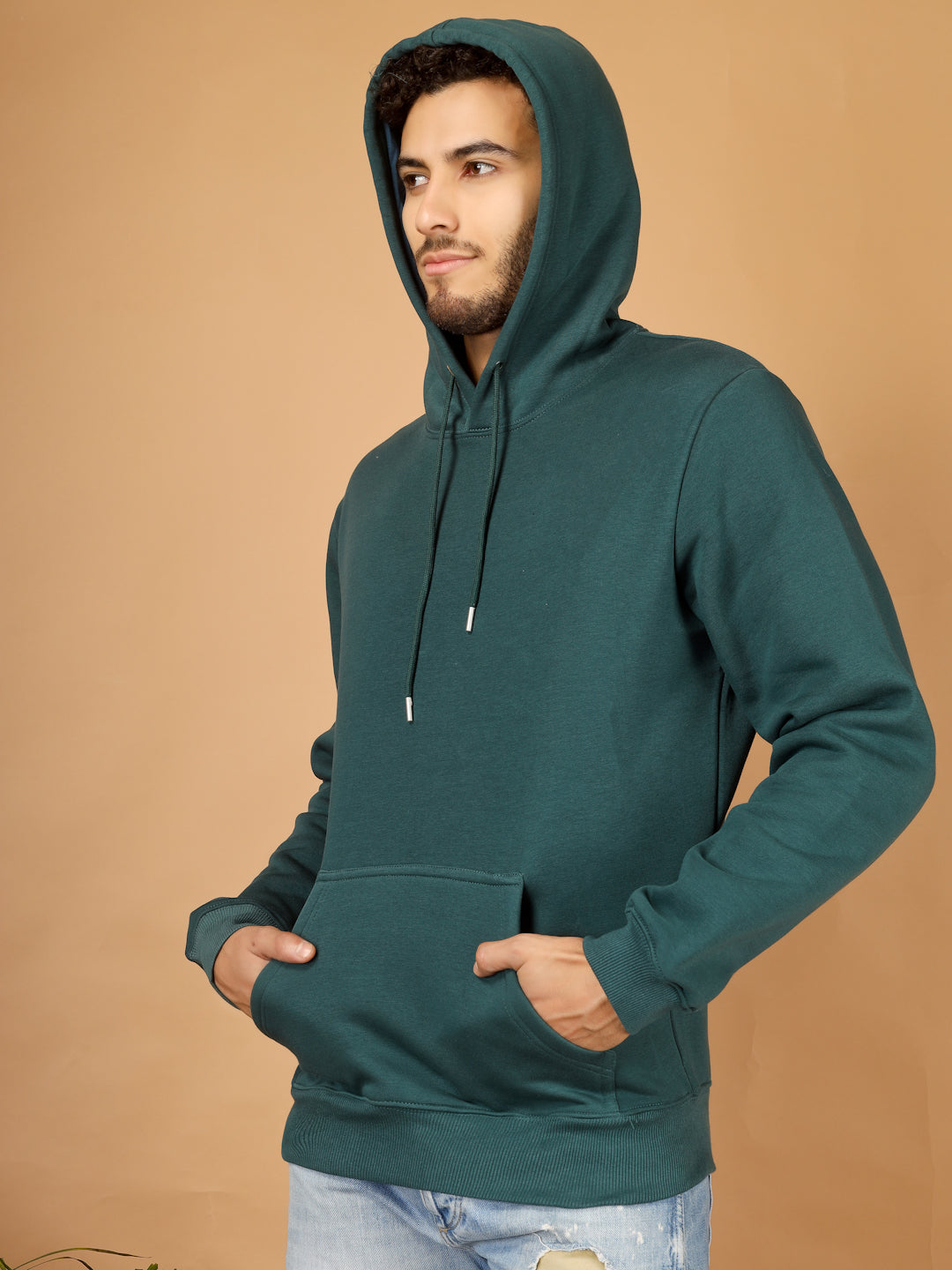 Solid Winter Hoodie – Men | Sea Green | Warm & Stylish Pullover Sweatshirt