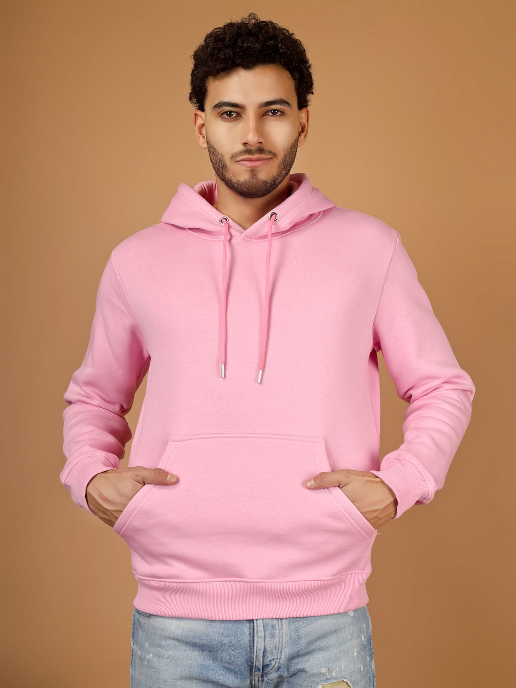 Solid Winter Hoodie – Men | Pretty Peach | Warm & Stylish Pullover Sweatshirt