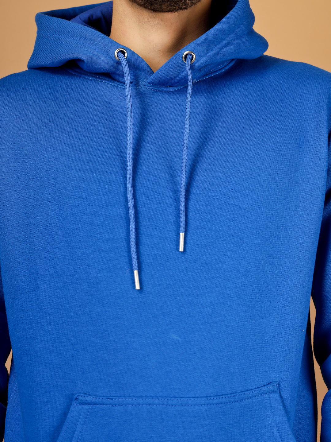Solid Winter Hoodie – Men | Bright Blue | Warm & Stylish Pullover Sweatshirt
