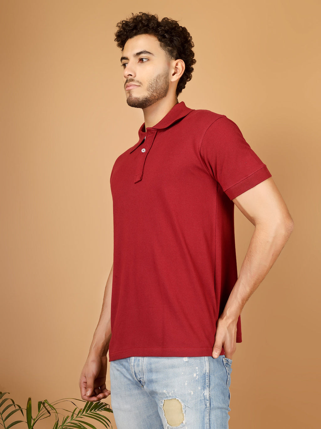 Polo T-Shirt – Men | Moody Maroon | Casual & Smart Collared Tees