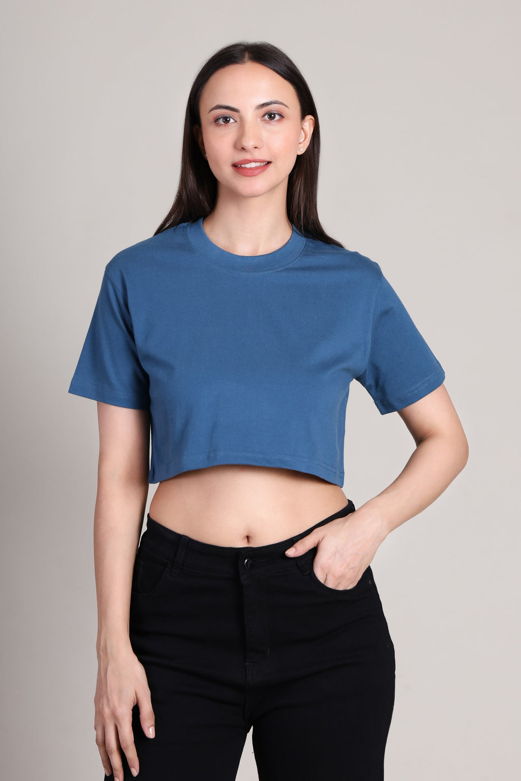Crop Top -Solid | 100% Cotton – Women | Tasty Teal