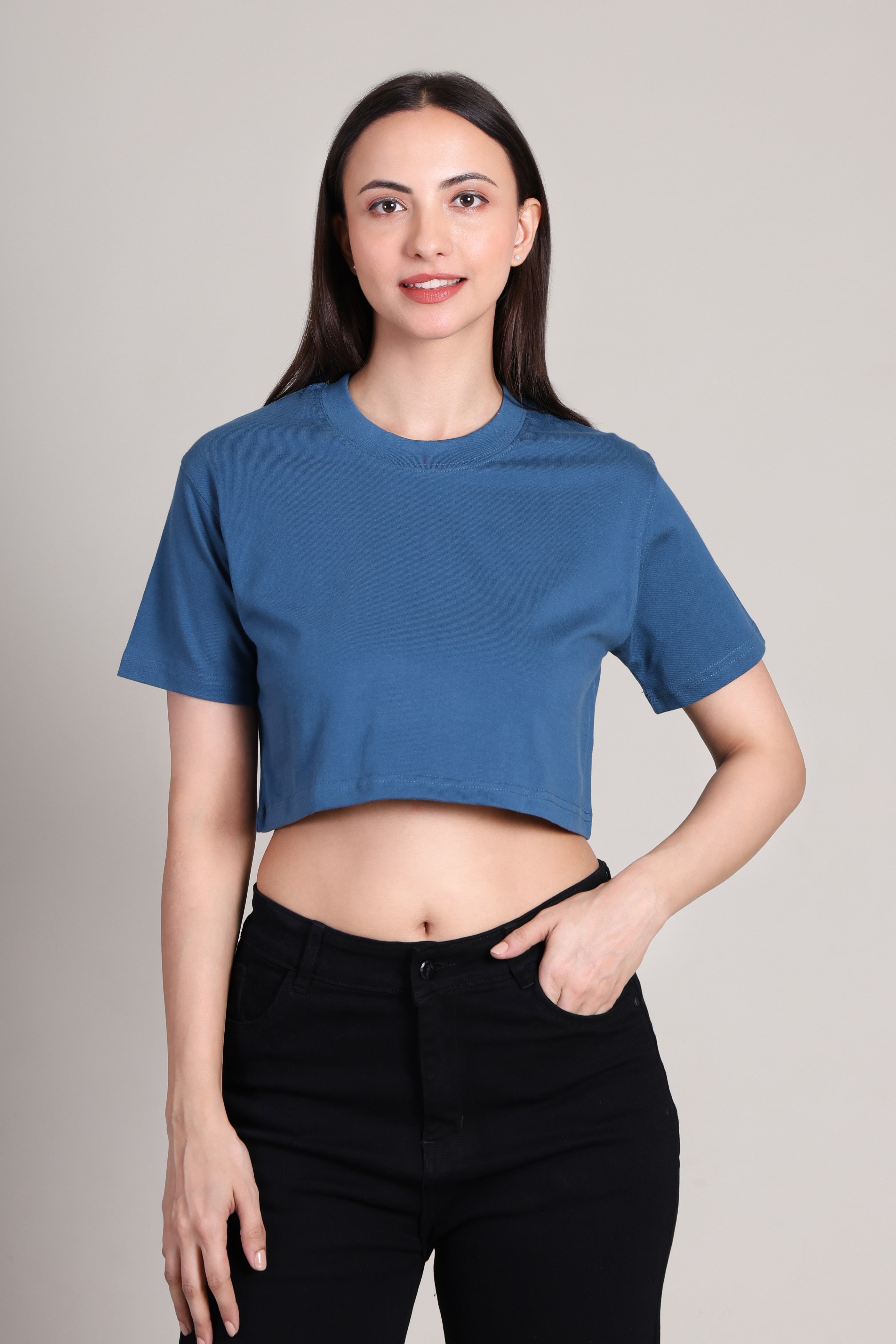 Crop Top -Solid | 100% Cotton – Women | Tasty Teal
