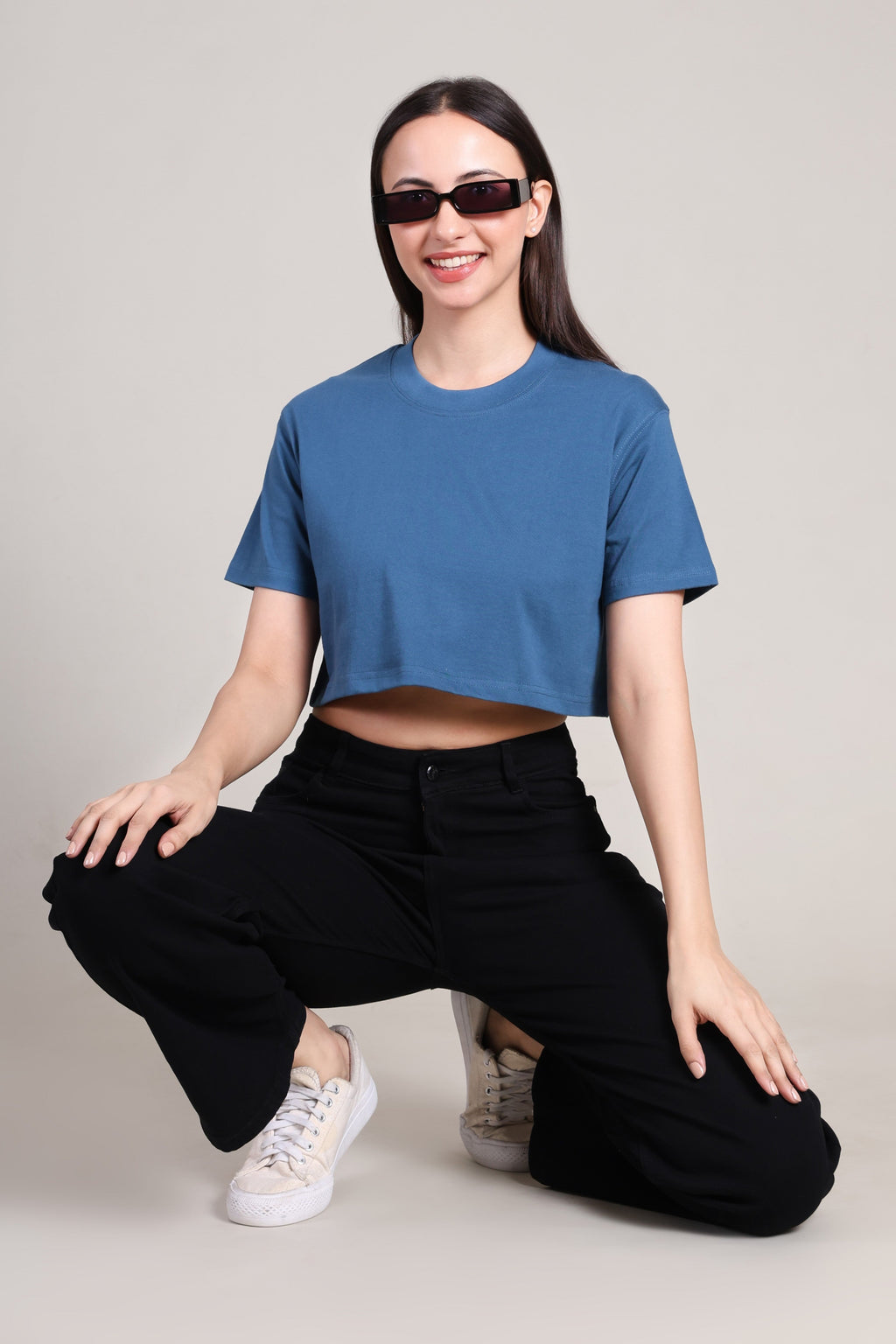 Crop Top -Solid | 100% Cotton – Women | Tasty Teal