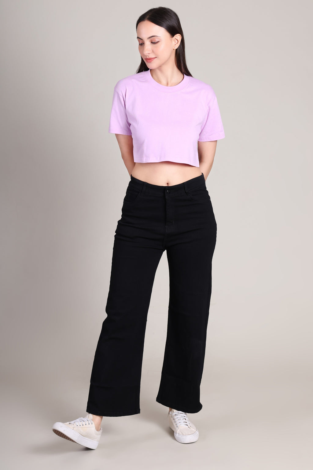 Crop Top -Solid | 100% Cotton – Women | Lovely Lavender