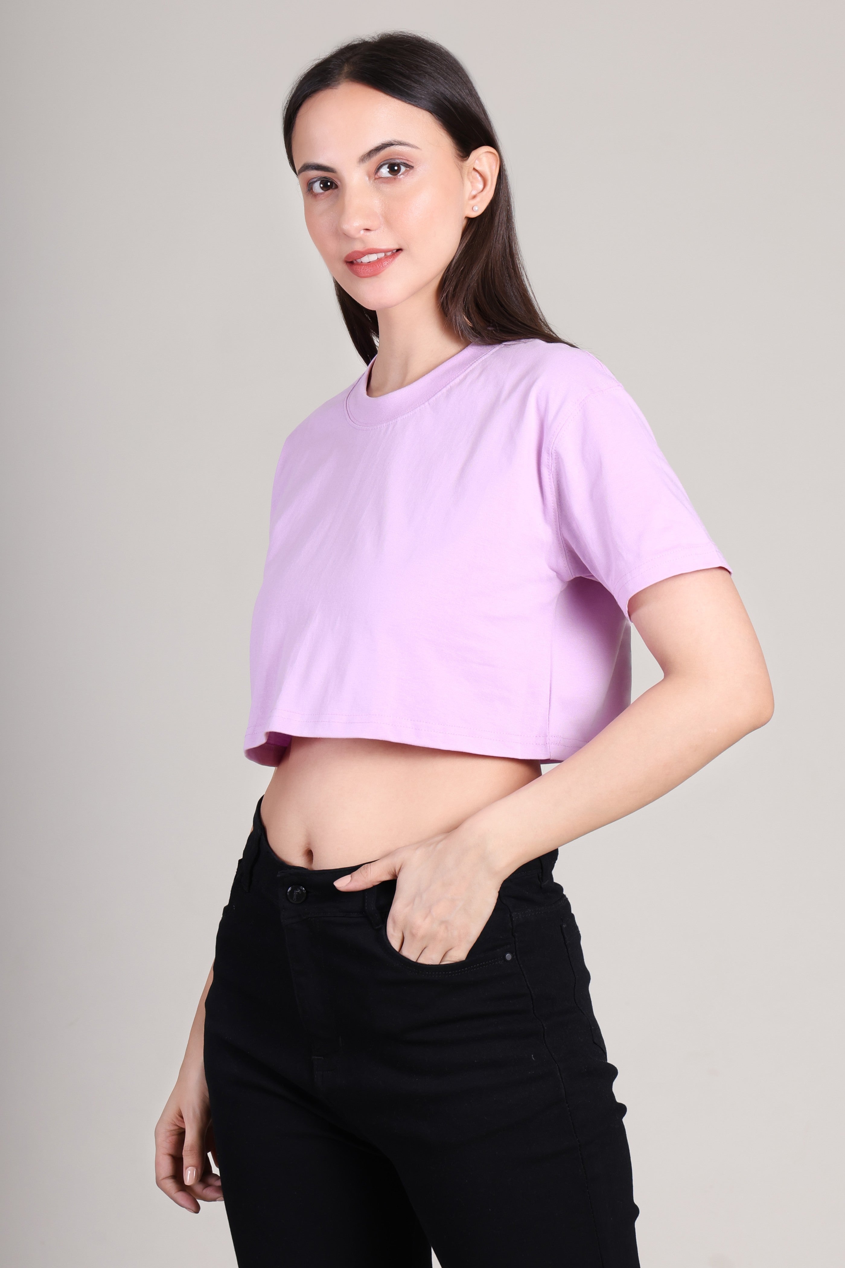 Crop Top -Solid | 100% Cotton – Women | Lovely Lavender