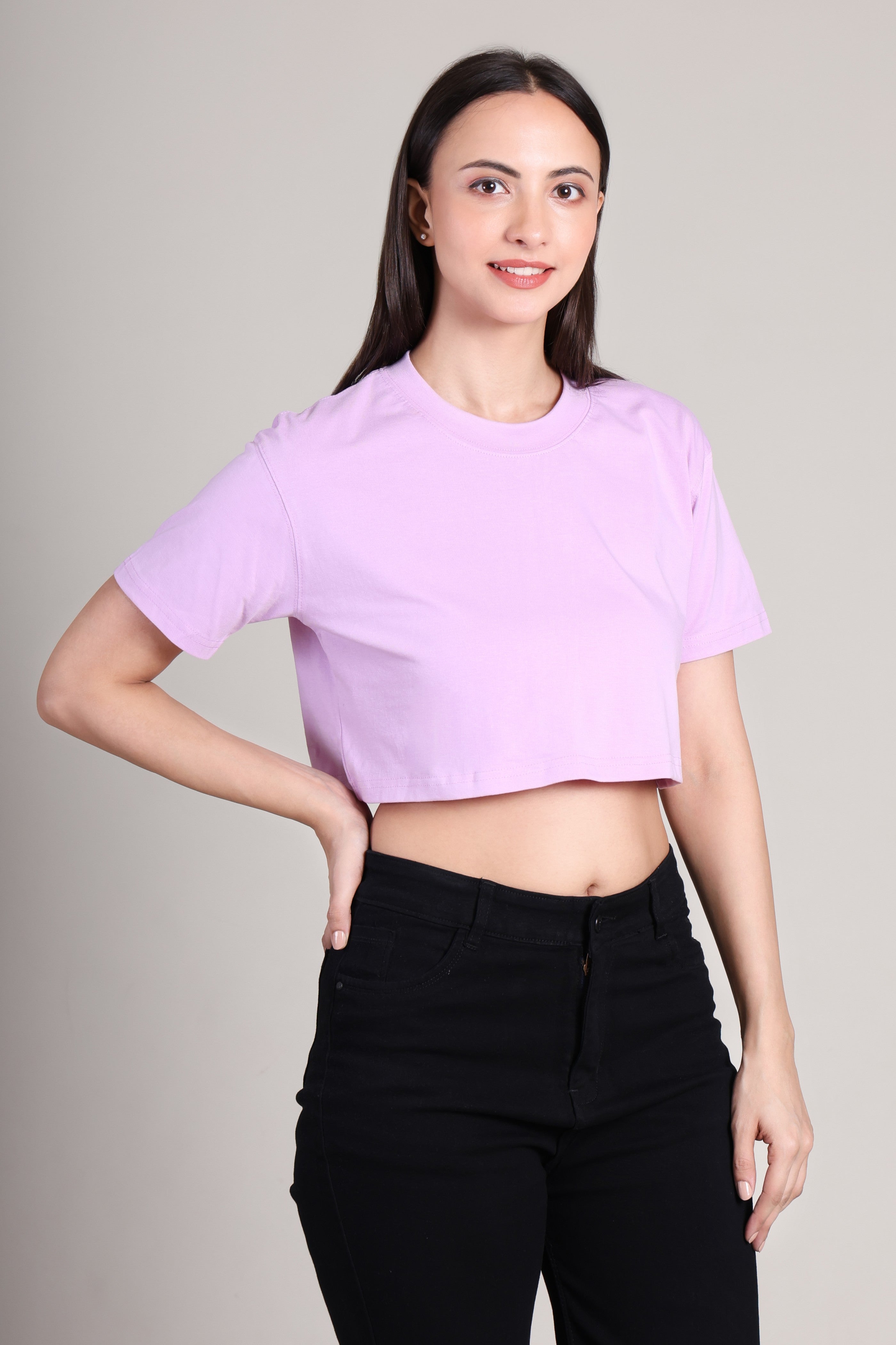 Crop Top -Solid | 100% Cotton – Women | Lovely Lavender