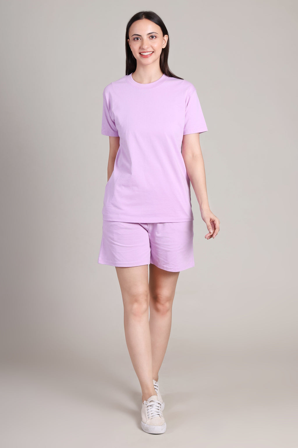 Regular Co-ord Set-Solid | 100% Cotton – Women | Lovely Lavender