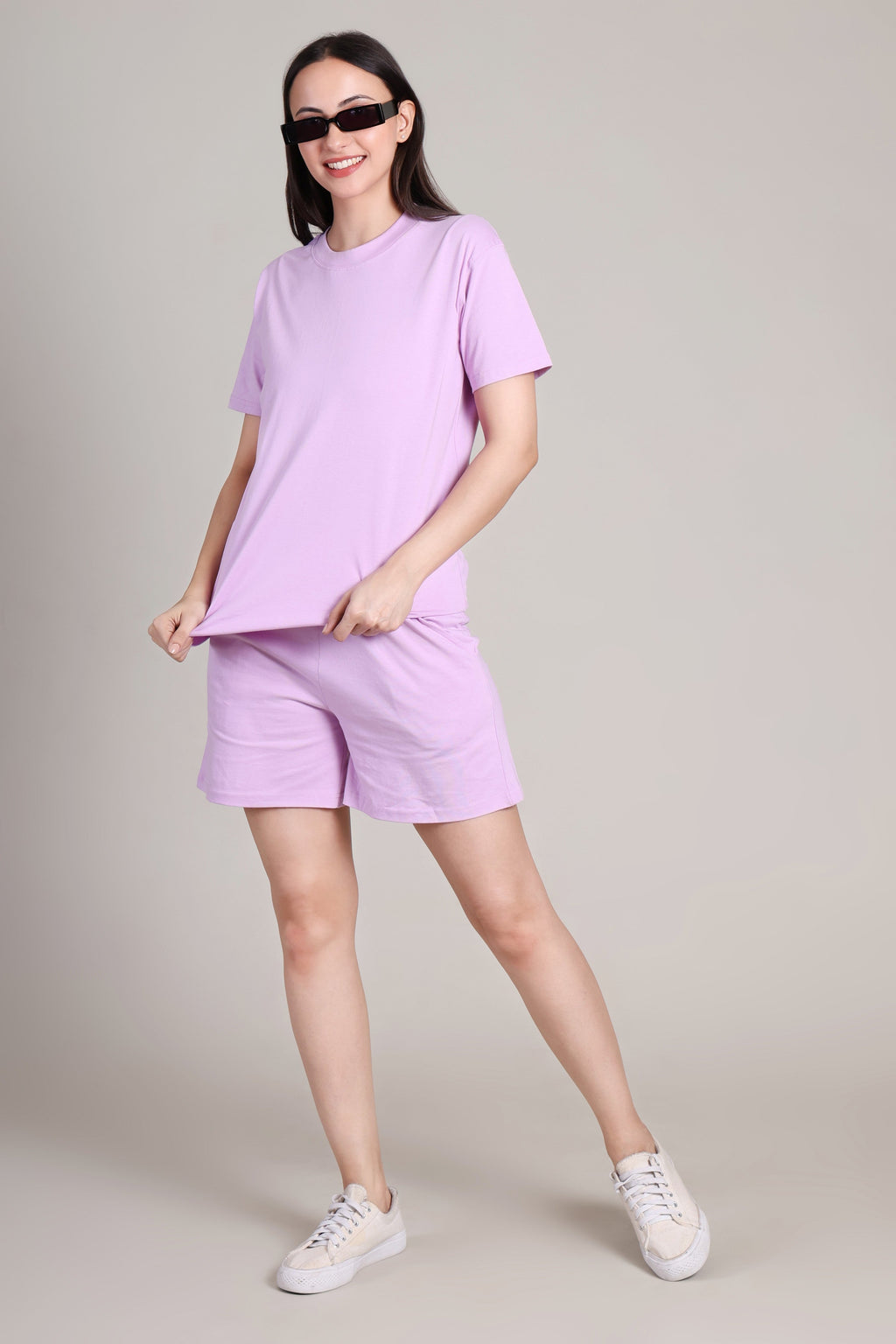 Regular Co-ord Set-Solid | 100% Cotton – Women | Lovely Lavender