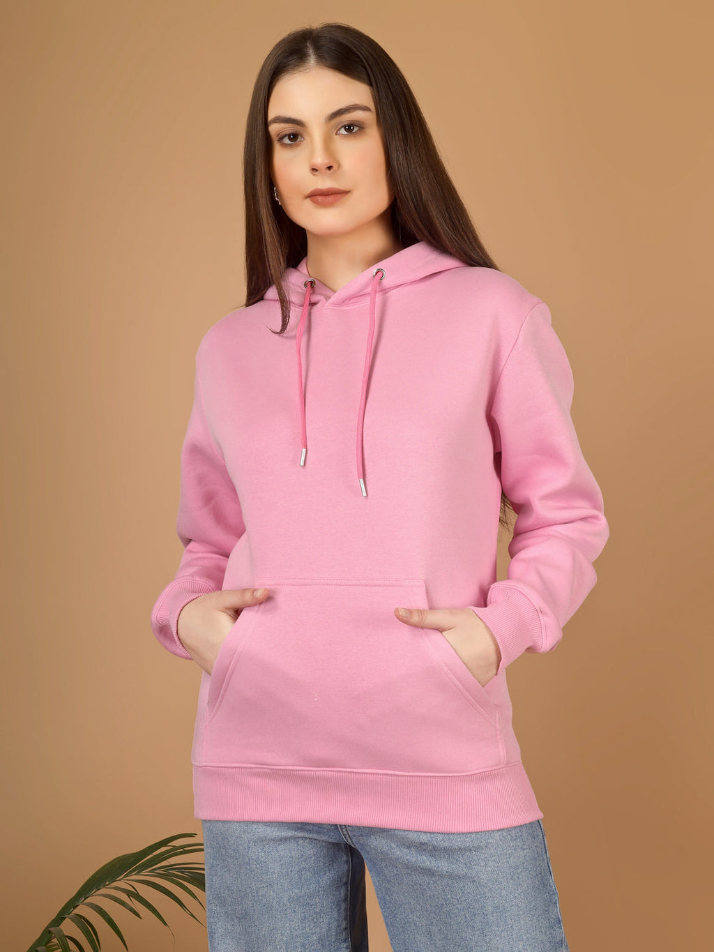 Solid Winter Hoodie – Women | Pretty Peach | Warm & Stylish Pullover Sweatshirt