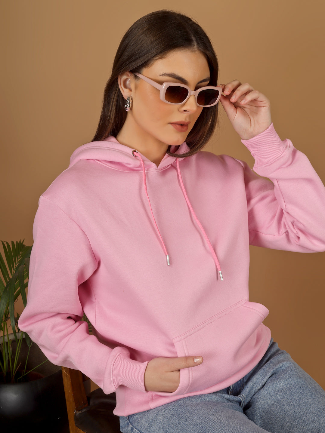 Solid Winter Hoodie – Women | Pretty Peach | Warm & Stylish Pullover Sweatshirt