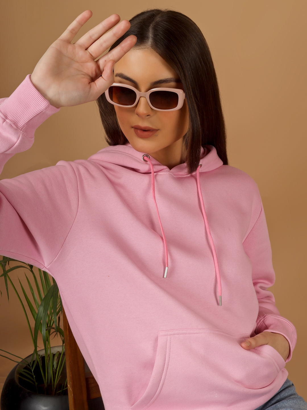 Solid Winter Hoodie – Women | Warm & Stylish Pullover Sweatshirt