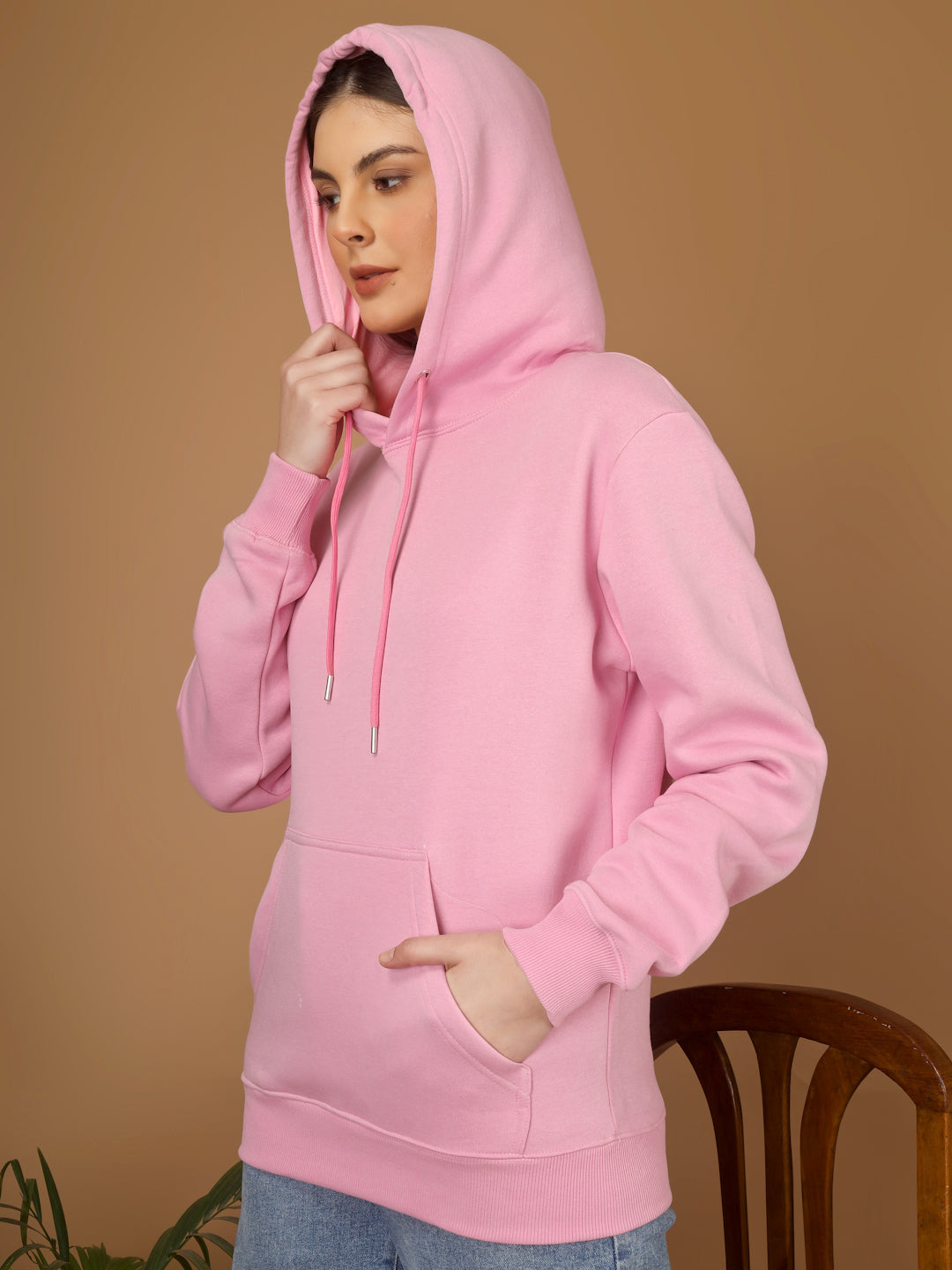 Solid Winter Hoodie – Women | Pretty Peach | Warm & Stylish Pullover Sweatshirt