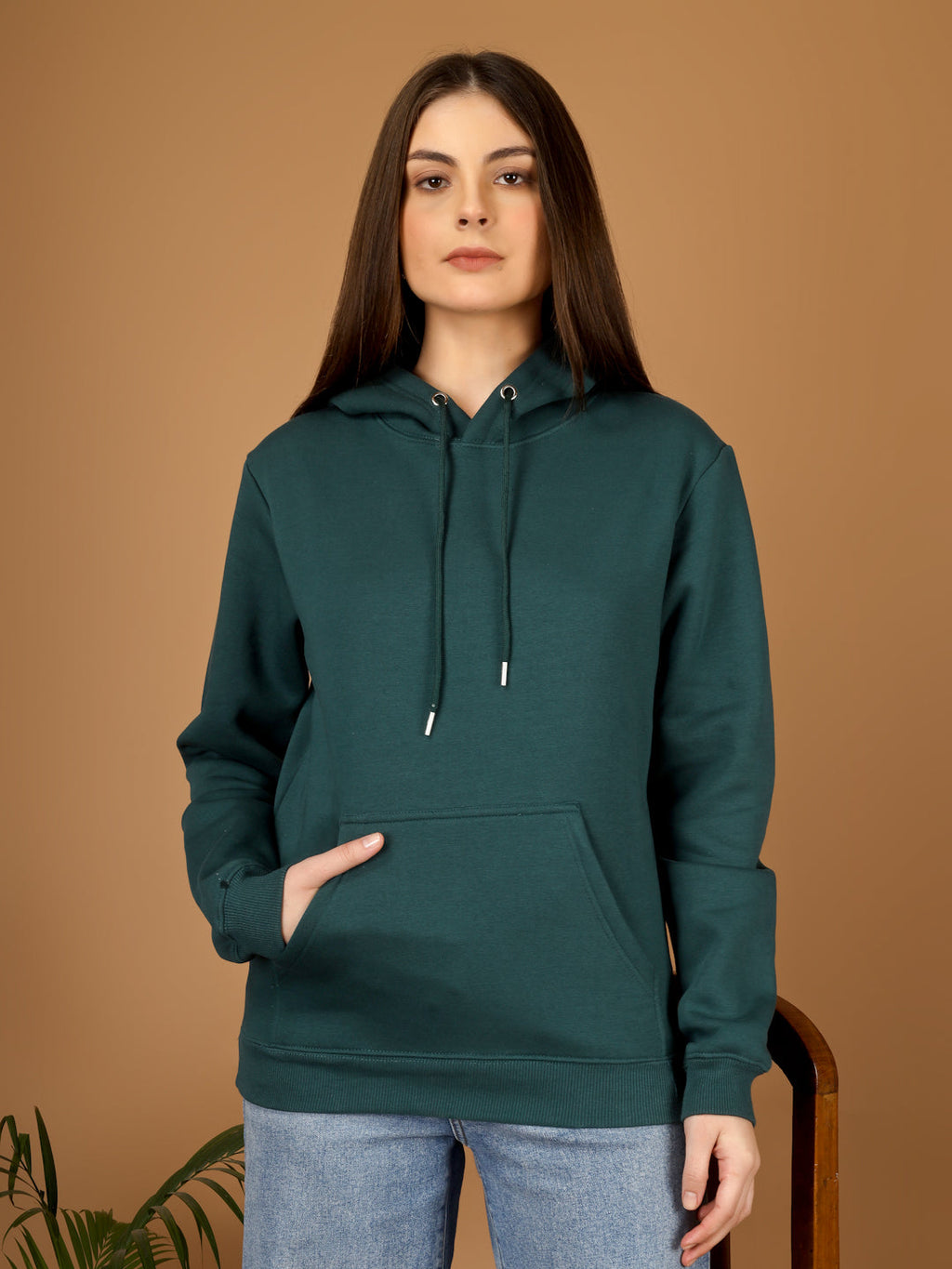 Solid Winter Hoodie – Women | Sea Green | Warm & Stylish Pullover Sweatshirt
