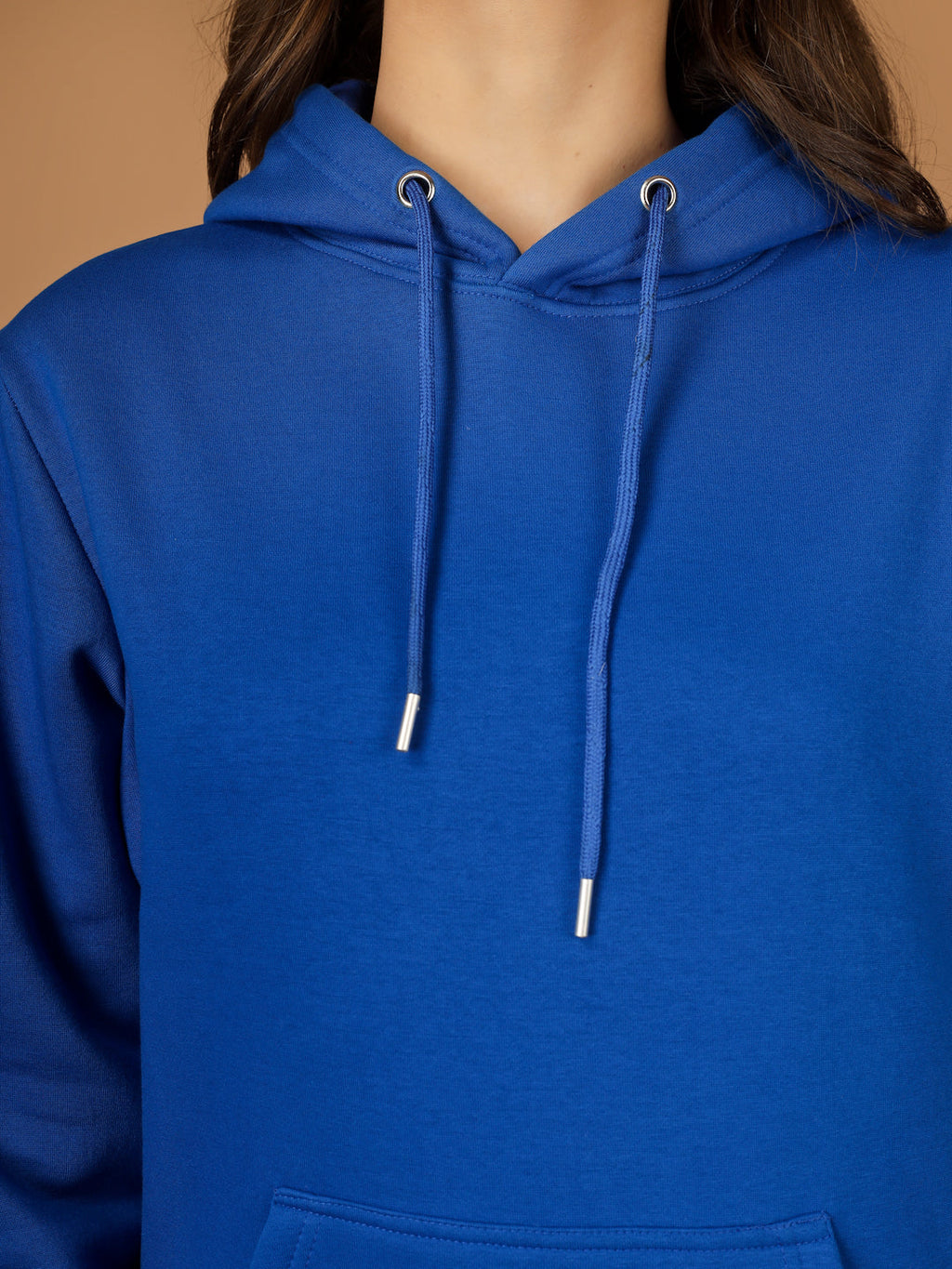 Solid Winter Hoodie – Women | Bright Blue | Warm & Stylish Pullover Sweatshirt