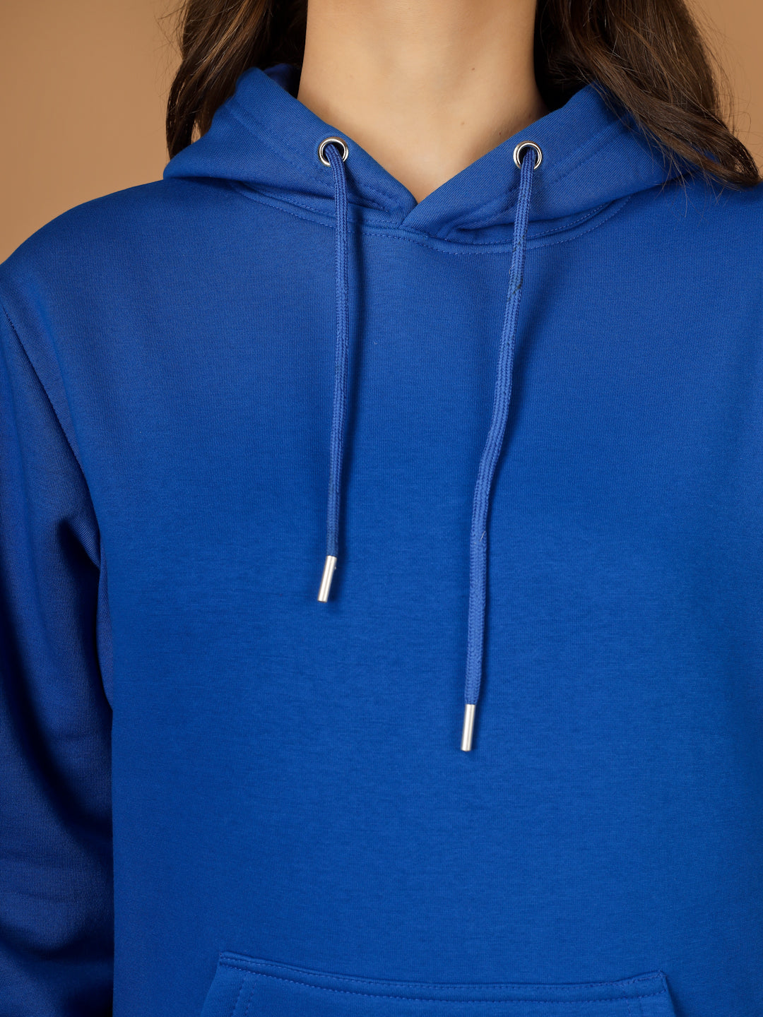 Solid Winter Hoodie – Women | Bright Blue | Warm & Stylish Pullover Sweatshirt