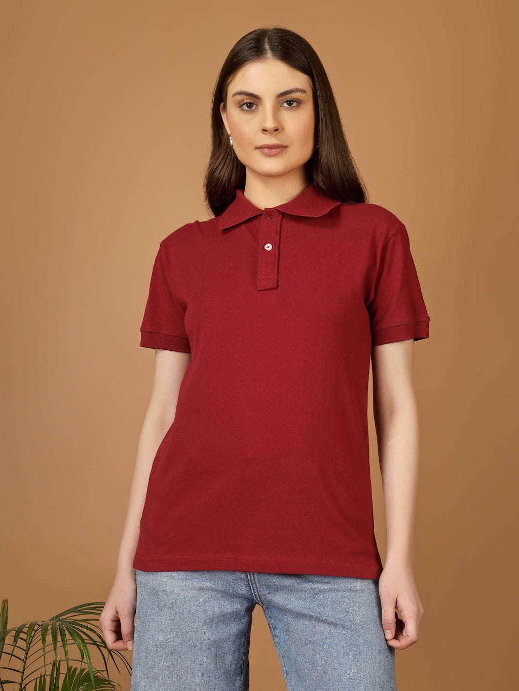 Polo T-Shirt – Women | Moody Maroon | Casual & Smart Collared Tees