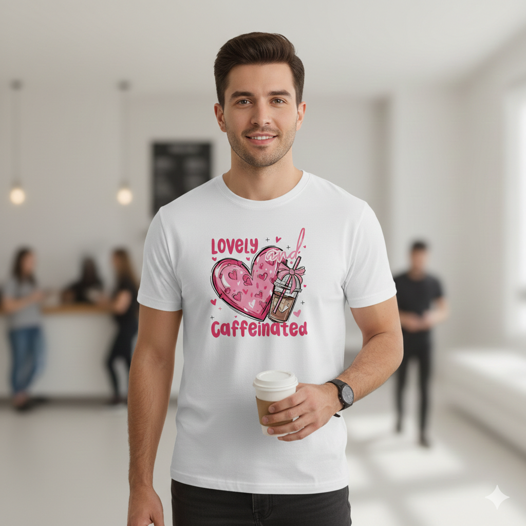 Lovely Caffeinated Unisex T-Shirt |  White