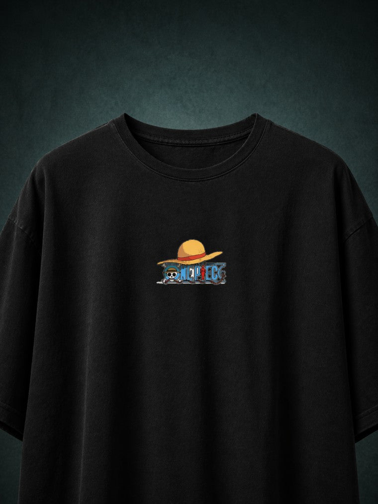 One Piece Monkey D Luffy Drop-Shoulder T-Shirt – Men & Women | Black