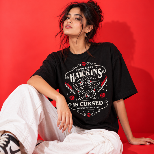 Hawkins Is Cursed Unisex T-Shirt |  Black