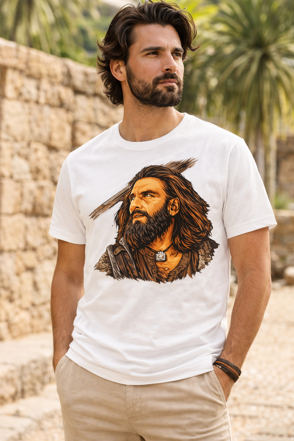 Hamza Ali Mazari T-Shirt | Dhurandhar T-Shirt – Men & Women | Moon White
